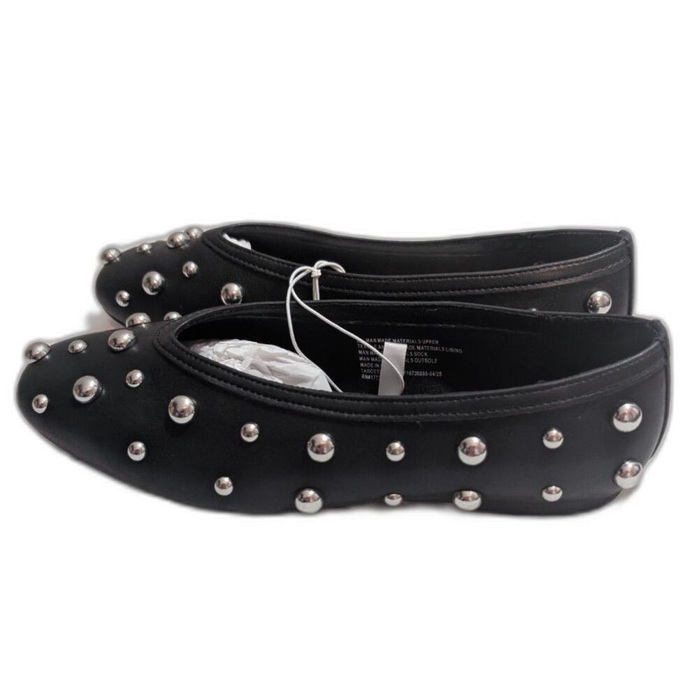 Women's Sammie Studded Ballet Flats -A New Day-Black Size 9 - Picture 2 of 7
